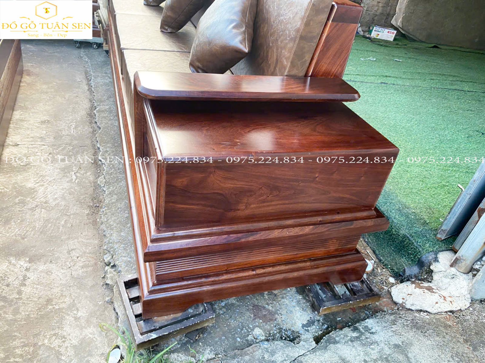 Thông tin kích thước Bộ sofa gỗ hương chân pháo 